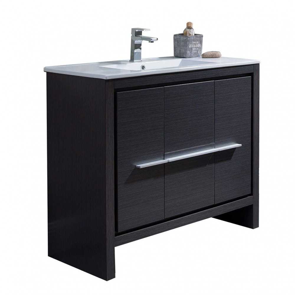 Milan 36 Inch Vanity Base Only - Silver Grey