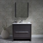 Milan 36 Inch Vanity Base Only - Silver Grey