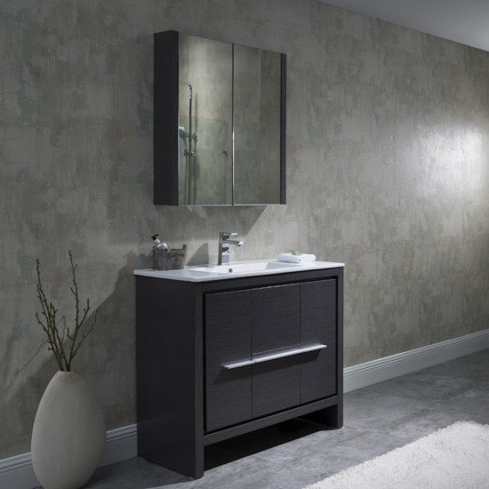 Milan 36 Inch Vanity Base Only - Silver Grey