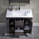 Milan 36 Inch Vanity Base Only - Silver Grey