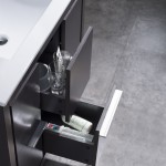 Milan 36 Inch Vanity with Ceramic Sink & Mirrored Medicine Cabinet - Silver Grey