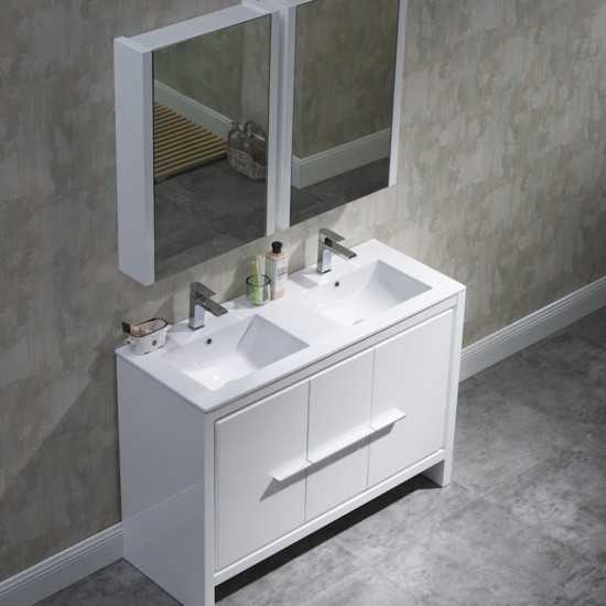 Milan 48 Inch Vanity Base Only - White