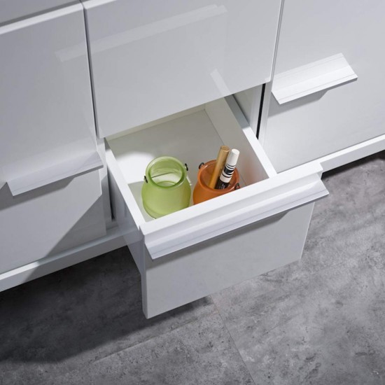 Milan 48 Inch Vanity with Ceramic Single Sink & Mirror - White