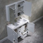 48 Inch Vanity with Ceramic Double Sinks & Mirrored Medicine Cabinets - White