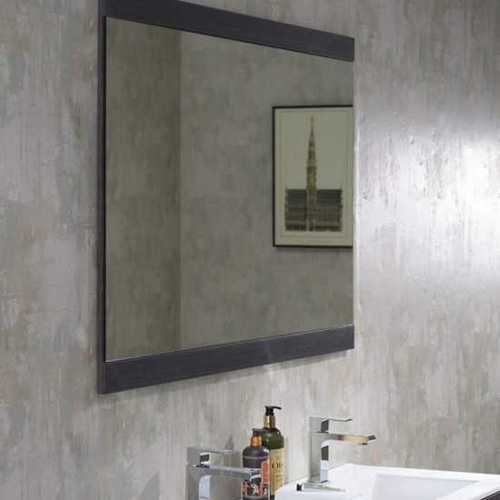 Milan 48 Inch Vanity with Ceramic Double Sinks & Mirror - Silver Grey