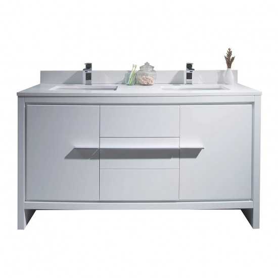 Milan 60 Inch Vanity Base Only - White