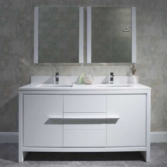 Milan 60 Inch Vanity Base Only - White