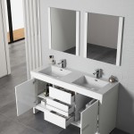 Milan 60 Inch Vanity Base Only - White