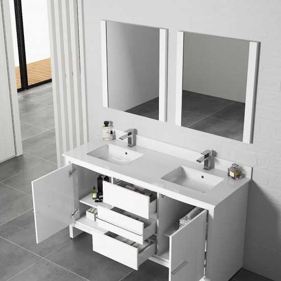 Milan 60 Inch Vanity Base Only - White