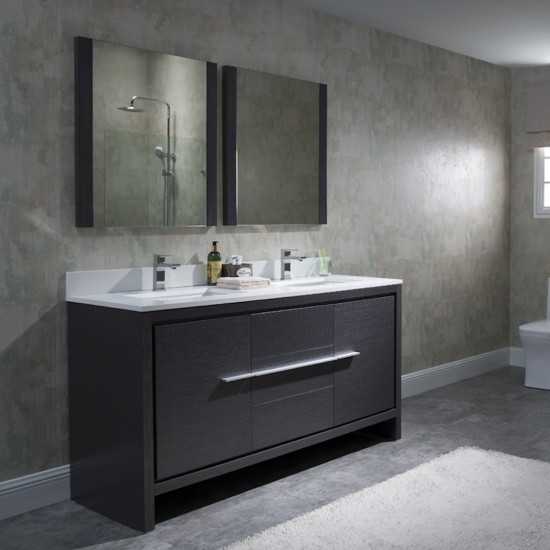 Milan 60 Inch Vanity Base Only - Silver Grey