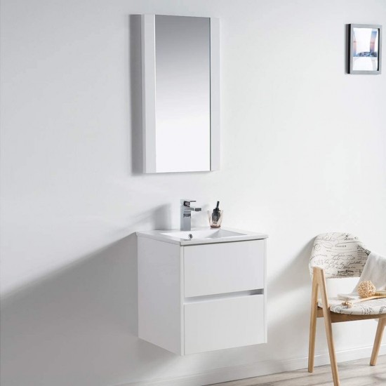Valencia 20 Inch Vanity with Ceramic Sink - White