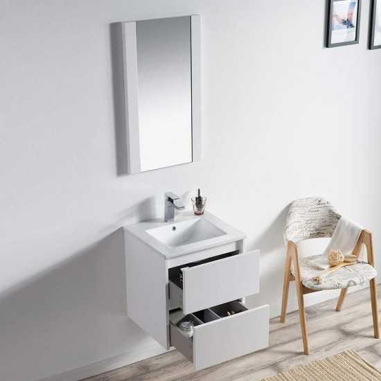 Valencia 20 Inch Vanity with Ceramic Sink - White