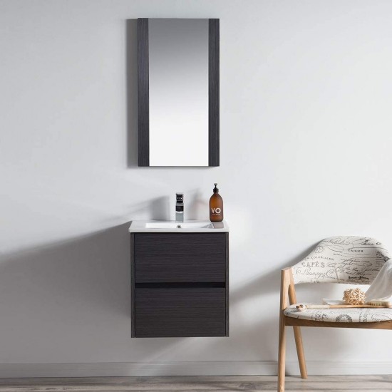 Valencia 20 Inch Vanity with Ceramic Sink - Silver Grey