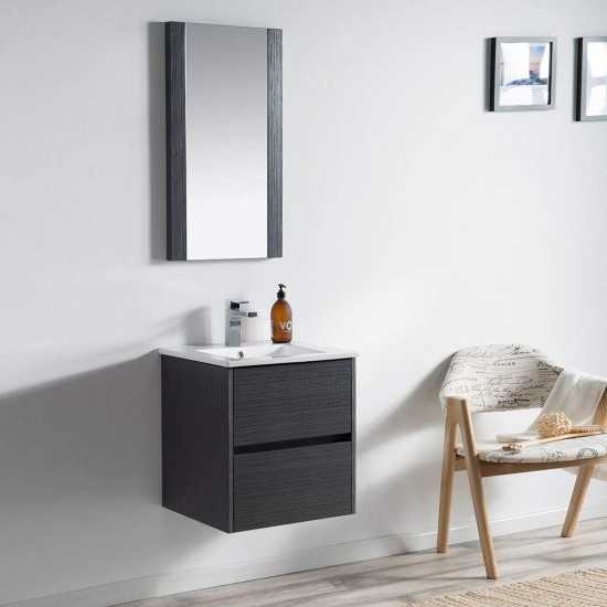 Valencia 20 Inch Vanity with Ceramic Sink - Silver Grey