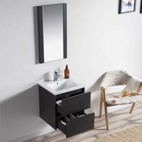 Valencia 20 Inch Vanity with Ceramic Sink - Silver Grey