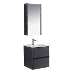 Valencia 20 Inch Vanity with Ceramic Sink & Medicine Cabinet - Silver Grey