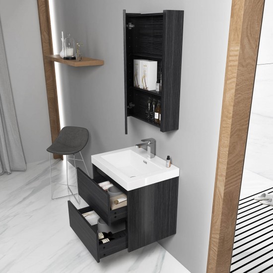 Valencia 24 Inch Vanity Base Only - Silver Grey