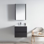 Valencia 24 Inch Vanity with Ceramic Sink - Silver Grey