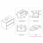 Valencia 30 Inch Vanity Base Only - White