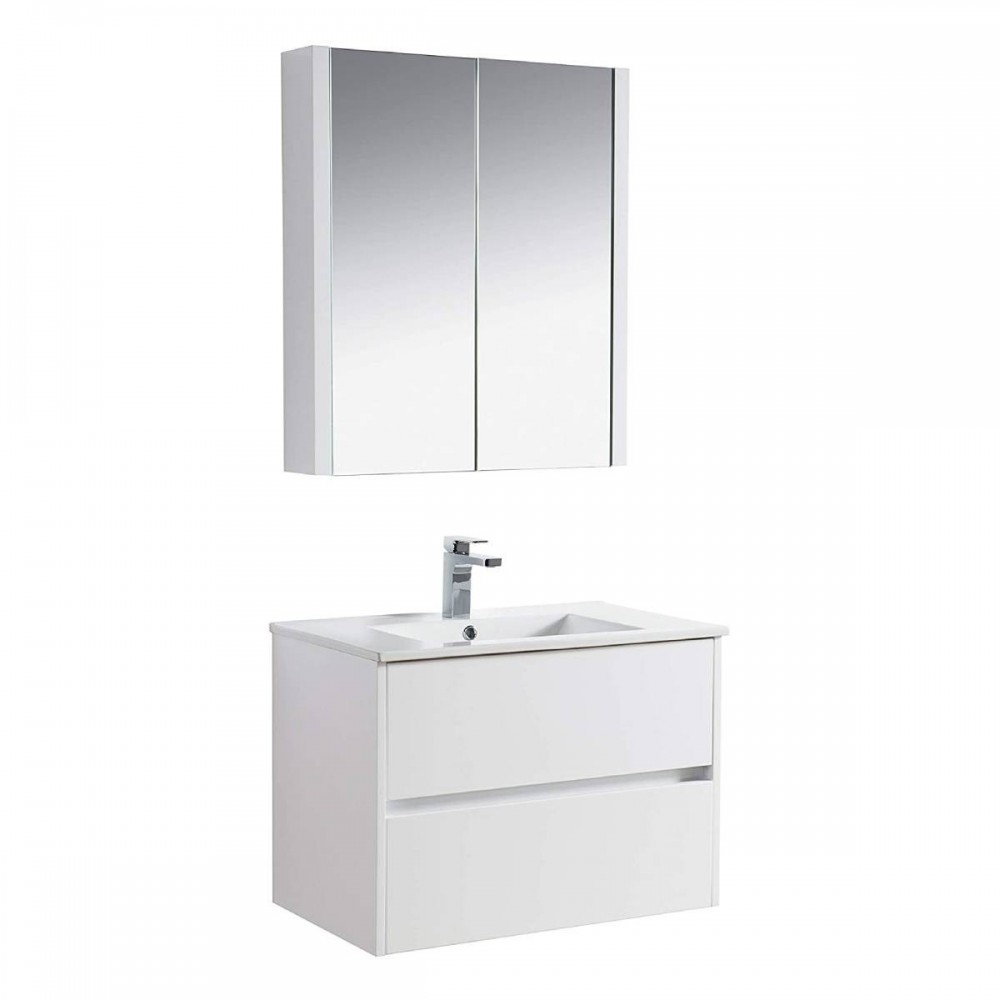 Valencia 30 Inch Vanity with Ceramic Sink & Medicine Cabinet - White