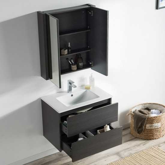 Valencia 30 Inch Vanity Base Only - Silver Grey