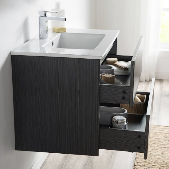 Valencia 30 Inch Vanity Base Only - Silver Grey
