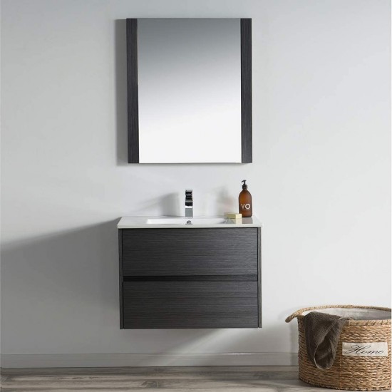 Valencia 30 Inch Vanity with Ceramic Sink - Silver Grey