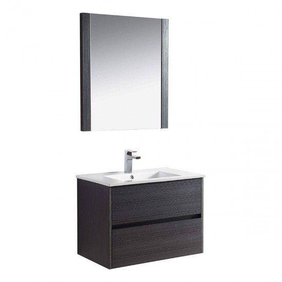 Valencia 30 Inch Vanity with Ceramic Sink & Mirror - Silver Grey