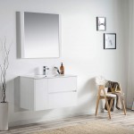 Valencia 36 Inch Vanity with Ceramic Sink & Mirror - White