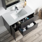 Valencia 36 Inch Vanity with Ceramic Sink - Silver Grey