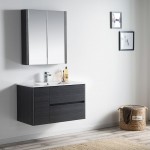 Valencia 36 Inch Vanity with Ceramic Sink & Medicine Cabinet - Silver Grey