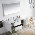 Valencia 48 Inch Single Vanity with Ceramic Sink & Mirror - White