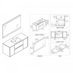 Valencia 48 Inch Single Vanity with Ceramic Sink & Mirror - White