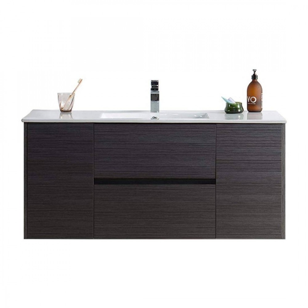 Valencia 48 Inch Single Vanity with Ceramic Sink - Silver Grey