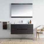 Valencia 48 Inch Single Vanity with Ceramic Sink - Silver Grey