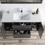 Valencia 48 Inch Single Vanity with Ceramic Sink - Silver Grey