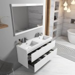 Valencia 48 Inch Double Vanity Base Only - White