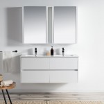 Valencia 48 Inch Double Vanity with Ceramic Sink & Medicine Cabinet - White