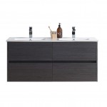 Valencia 48 Inch Double Vanity with Ceramic Sink - Silver Grey