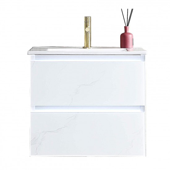 Jena 24 Inch Vanity Base Only - Calacatta White