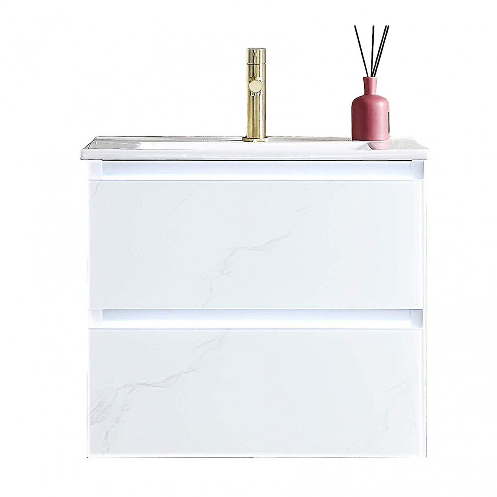 Jena 24 Inch Vanity Base Only - Calacatta White