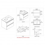 Jena 24 Inch Vanity Base Only - Calacatta White