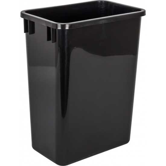 Kit including Top Mount Soft-close Double Trash Can Unit - for 15" Opening with Black 35 QT Trashcans