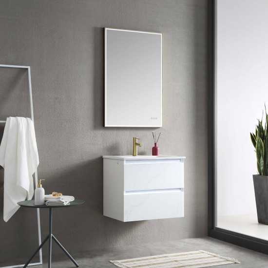 Jena 24 Inch Vanity Base Only - Calacatta White