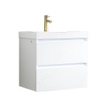 Jena 24 Inch Vanity with Acrylic Sink - Calacatta White