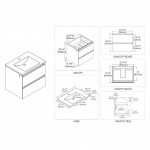 Jena 24 Inch Vanity with Ceramic Sink - Light Grey