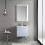 Jena 24 Inch Vanity with Ceramic Sink - Light Grey