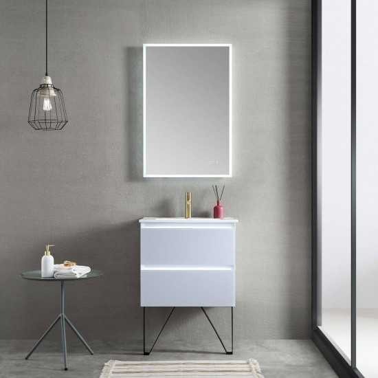 Jena 24 Inch Vanity with Ceramic Sink - Light Grey