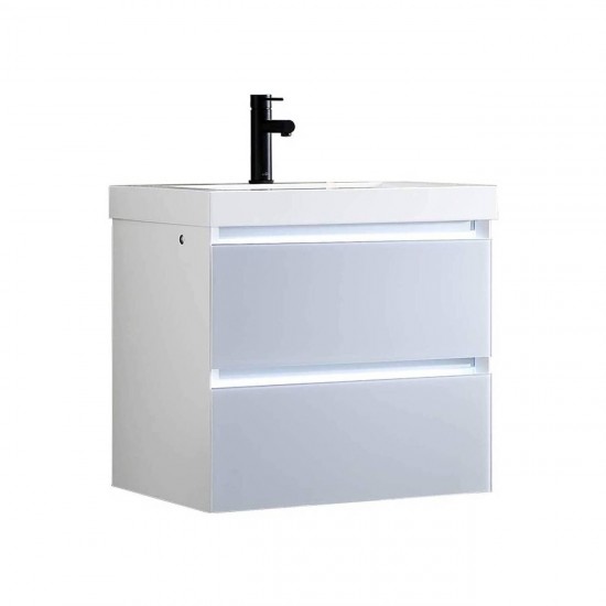 Jena 24 Inch Vanity with Acrylic Sink - Light Grey