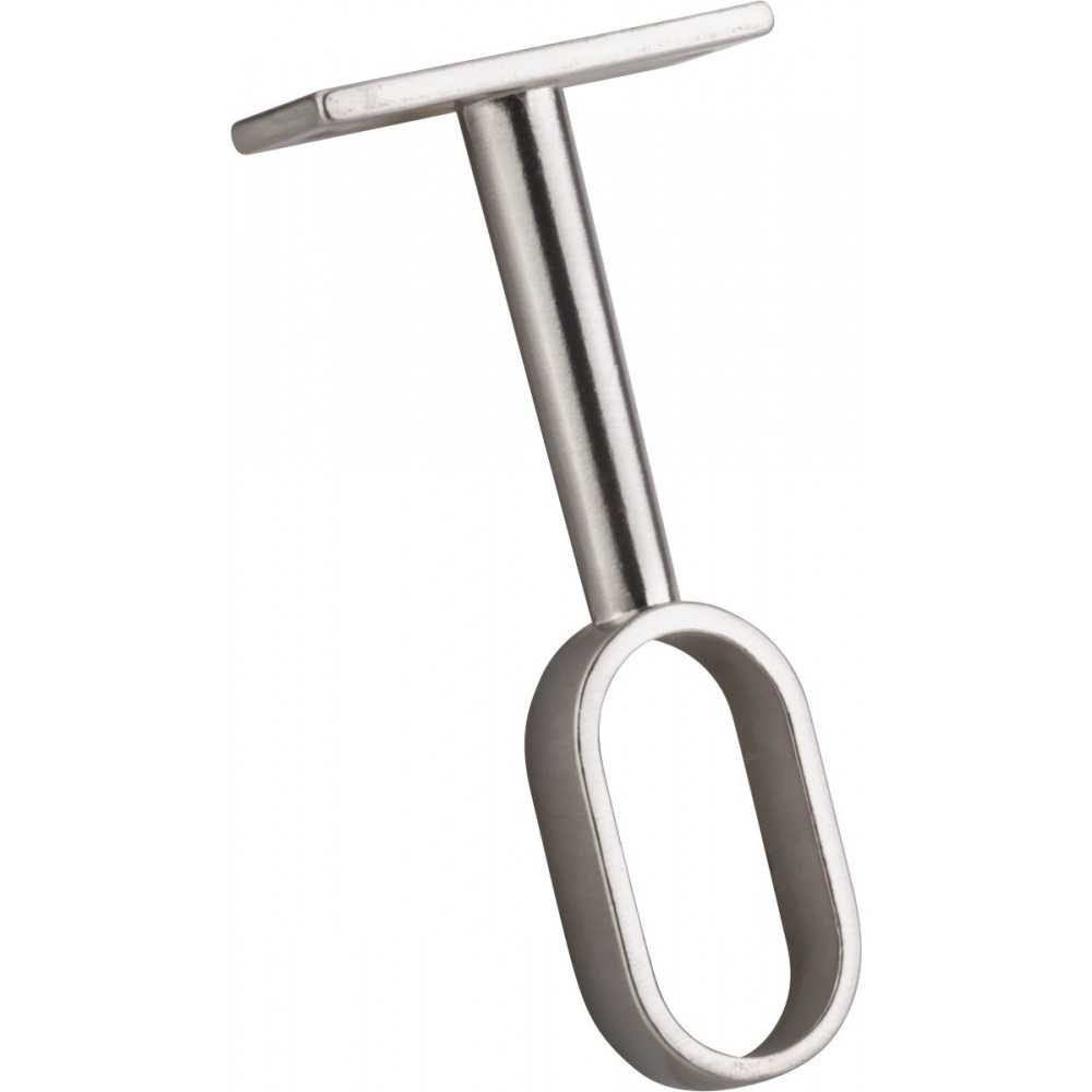 Satin Nickel Middle Mounting Bracket for Oval Closet Rod Satin Nickel Middle Mounting Bracket for Oval Closet Rod